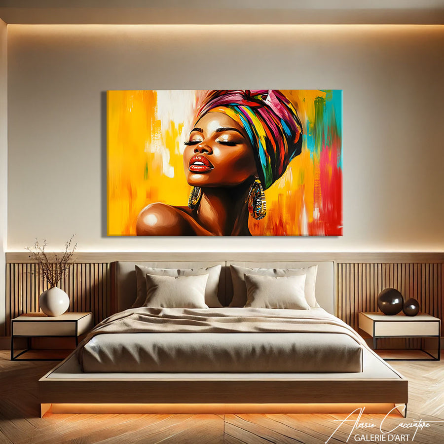 Toile Africaine Peinture – mise en situation