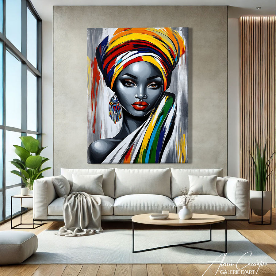 Art Africain Peinture Femme – mise en situation