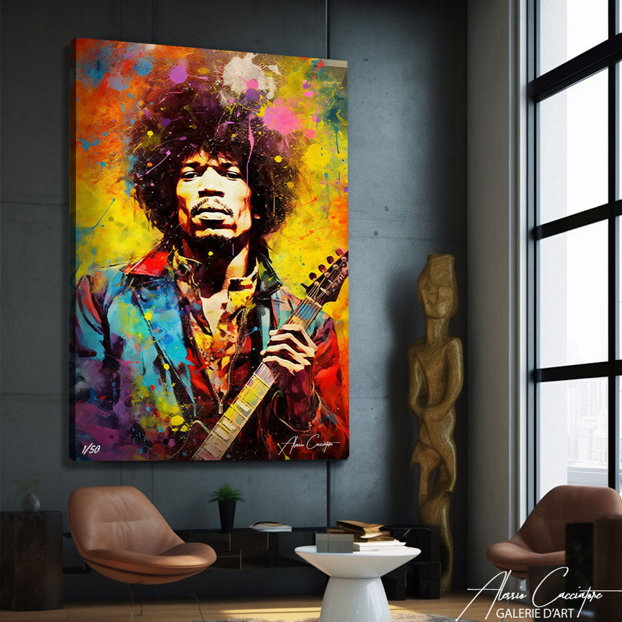 peinture jimi hendrix – mise en situation