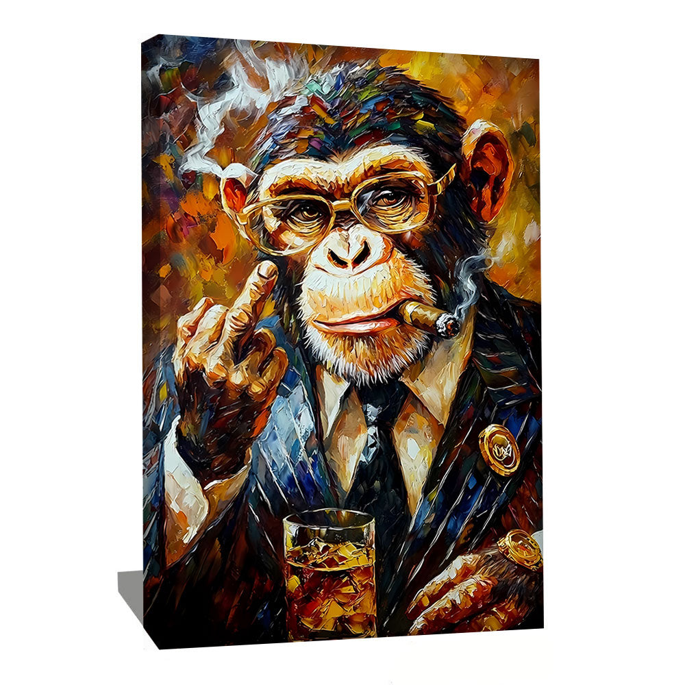 TABLEAU SINGE QUI FUME Alessio Cacciatore