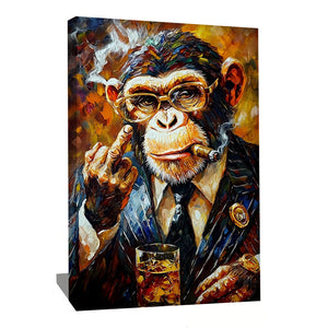 TABLEAU SINGE QUI FUME Alessio Cacciatore