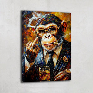 TABLEAU SINGE QUI FUME Alessio Cacciatore