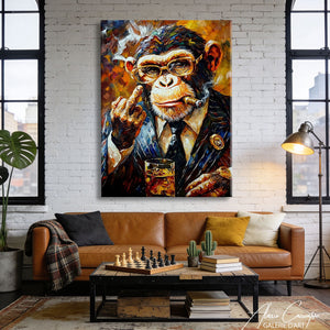 TABLEAU SINGE QUI FUME Alessio Cacciatore
