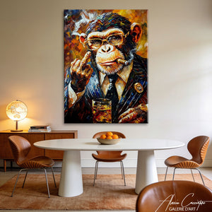 TABLEAU SINGE QUI FUME Alessio Cacciatore