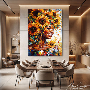Affiche Femme Tournesol