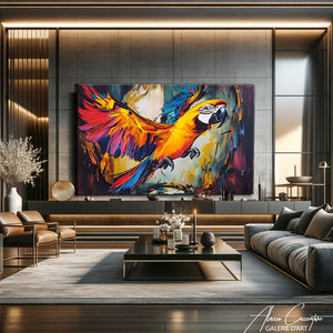 TABLEAU PERROQUET ABSTRAIT