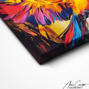TABLEAU PERROQUET ABSTRAIT Alessio Cacciatore