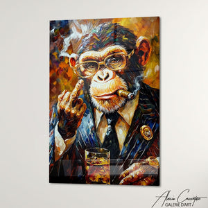 TABLEAU SINGE QUI FUME Alessio Cacciatore