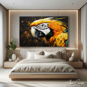 TABLEAU PERROQUET HUILE