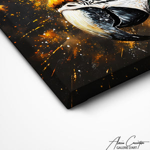 TABLEAU PERROQUET HUILE Alessio Cacciatore