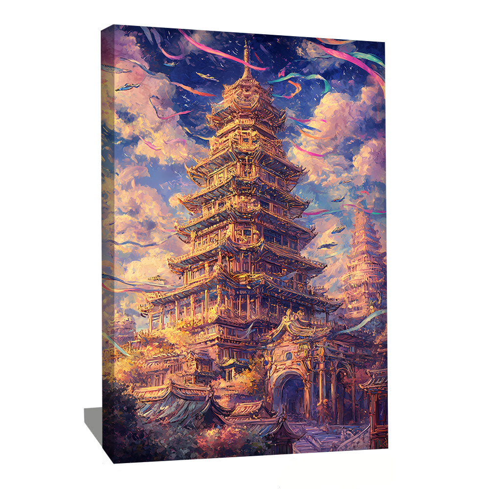 TABLEAU TEMPLE PAGODE