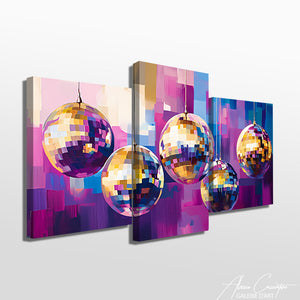 TABLEAU TRIPTYQUE DISCO