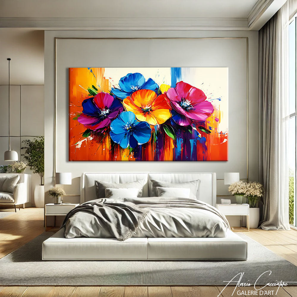 TABLEAU FLEURS MODERNES