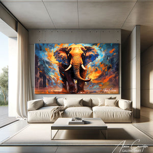 TABLEAU ÉLÉPHANT ABSTRAIT