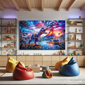 Affiche Dinosaure Bleu