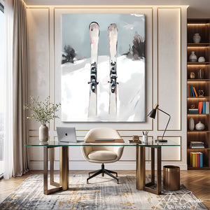 tableau ski abstrait
