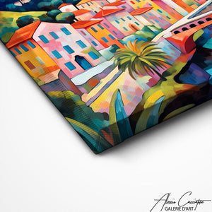 TABLEAU PEINTURE VILLAGE Alessio Cacciatore