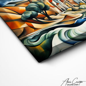 TABLEAU CUBISME PAYSAGE Alessio Cacciatore