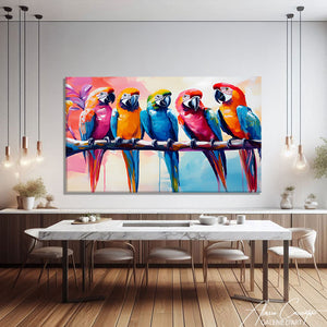 Tableau Toile Perroquets