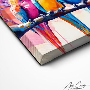 TABLEAU PERROQUETS COLORÉS AlessioCacciatore