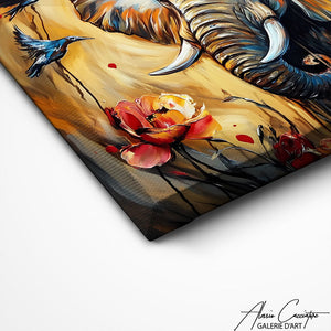 TABLEAU ÉLÉPHANT FLORAL Alessio Cacciatore