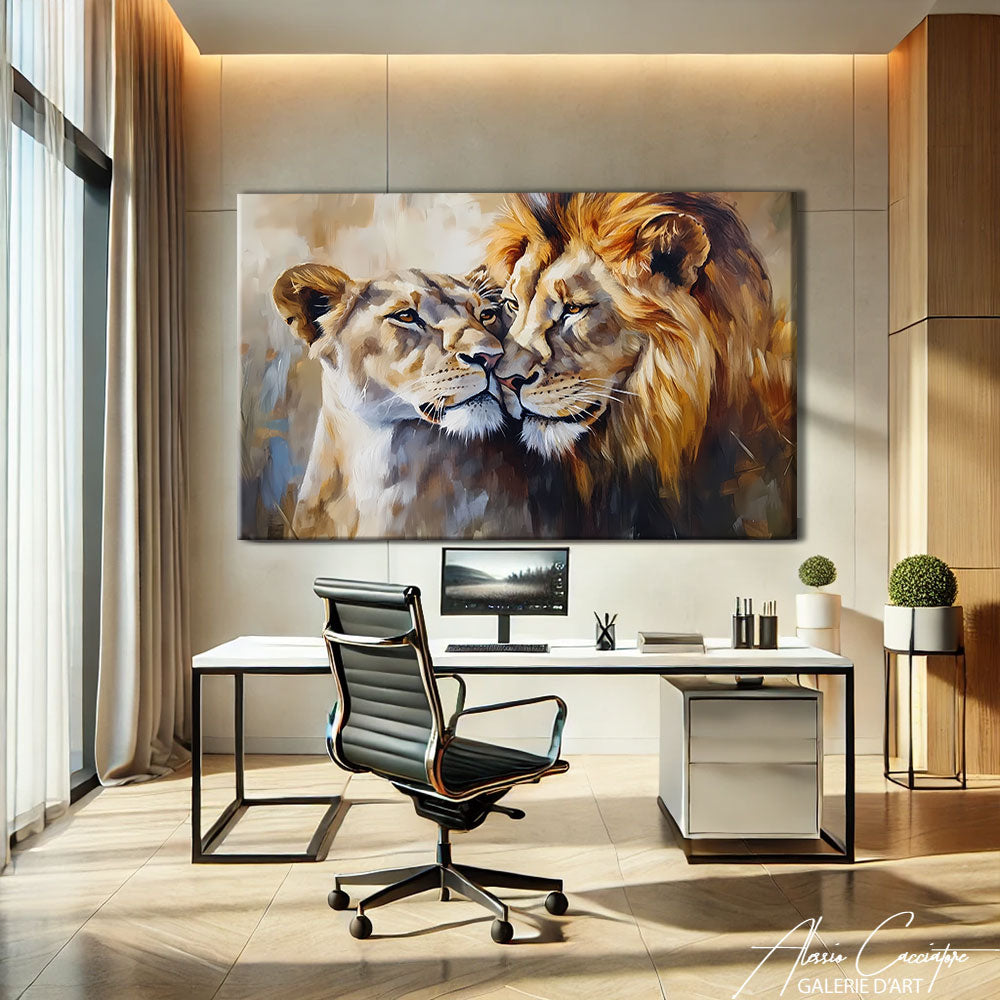 TABLEAU COUPLE LION