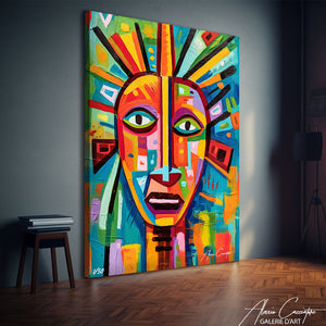 tableau art abstrait visage