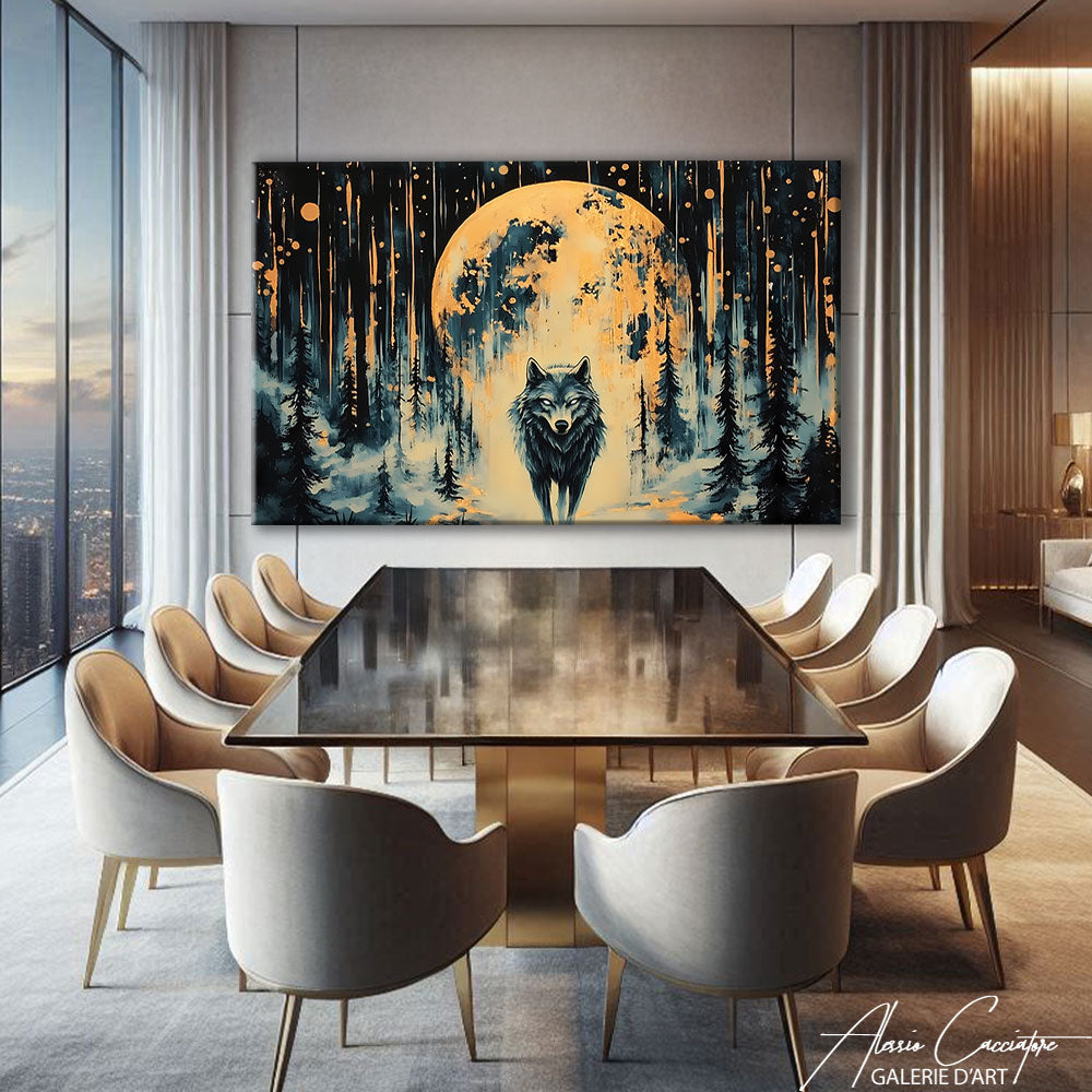 TABLEAU LOUP LUNE