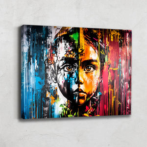 TABLEAU PORTRAIT VISAGE POP ART