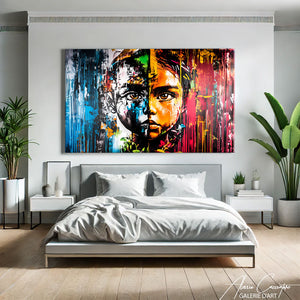 TABLEAU PORTRAIT VISAGE POP ART