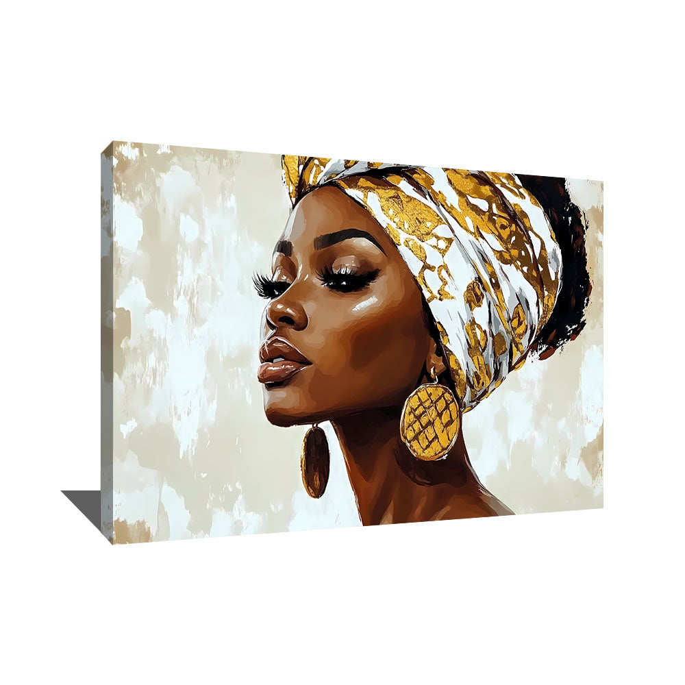 TABLEAU FEMME NOIRE ET OR