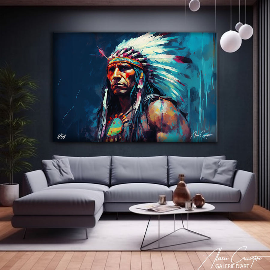 peinture bleu indien – mise en situation