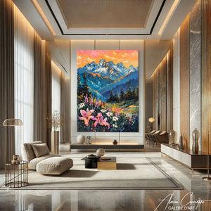 Tableau Peinture Huile Montagne