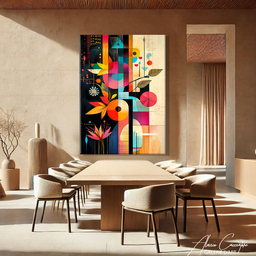 Grand Tableau Abstrait Moderne – mise en situation