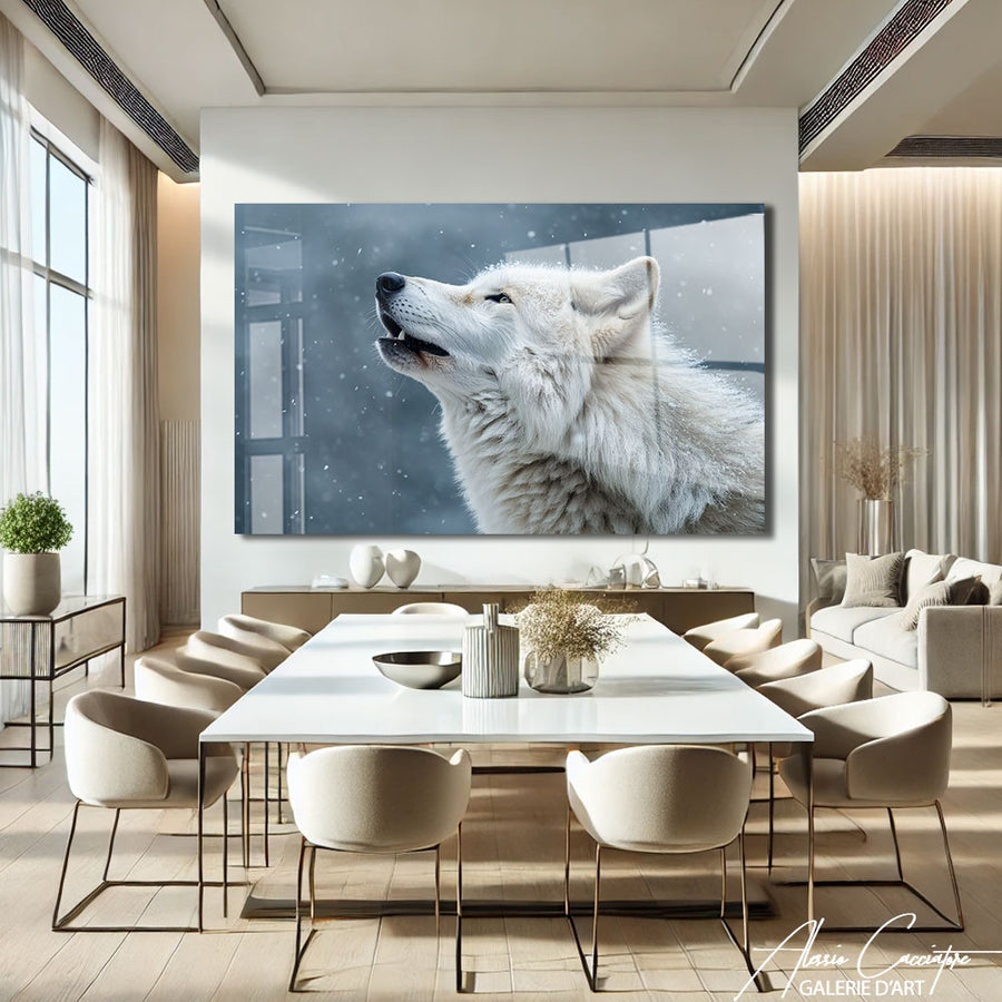 Tableau Plexiglass Loup – mise en situation