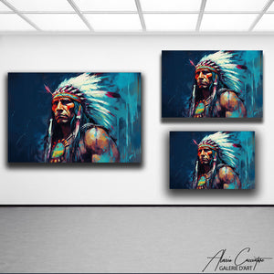 TABLEAU INDIEN BLEU Alessio Cacciatore