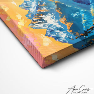 TABLEAU MONTAGNE HUILE Alessio Cacciatore