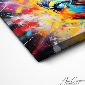 TABLEAU OISEAU COLORÉ Alessio Cacciatore
