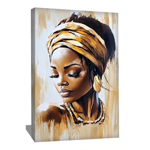 TABLEAU AFRICAIN FEMME DORÉ