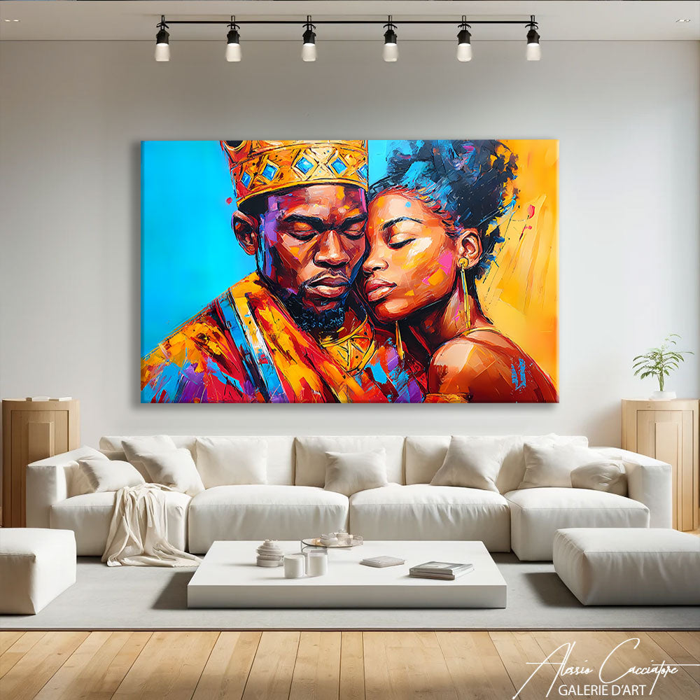 AFRICAN COUPLE PAINTING