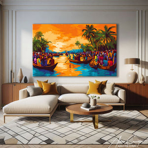 TABLEAU AFRIQUE PIROGUES AlessioCacciatore