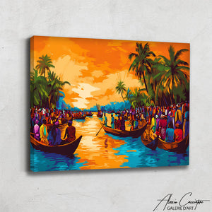 TABLEAU AFRIQUE PIROGUES AlessioCacciatore