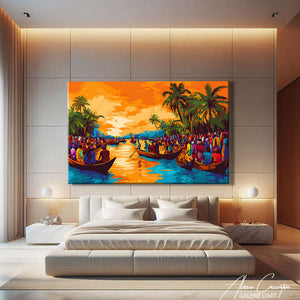 TABLEAU AFRIQUE PIROGUES AlessioCacciatore
