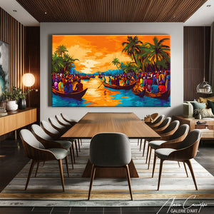 TABLEAU AFRIQUE PIROGUES AlessioCacciatore