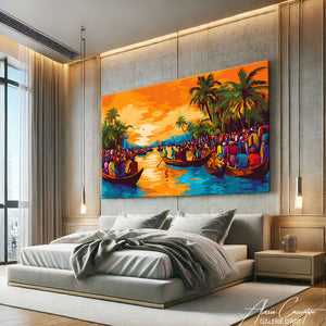 TABLEAU AFRIQUE PIROGUES AlessioCacciatore