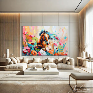 Toile cheval coloré