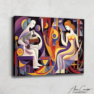 tableau cubisme colore