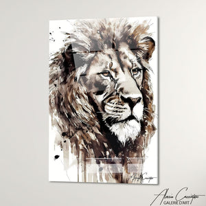 TABLEAU LION BLANC Alessio Cacciatore