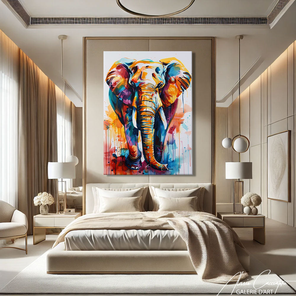 Peinture Éléphant Coloré