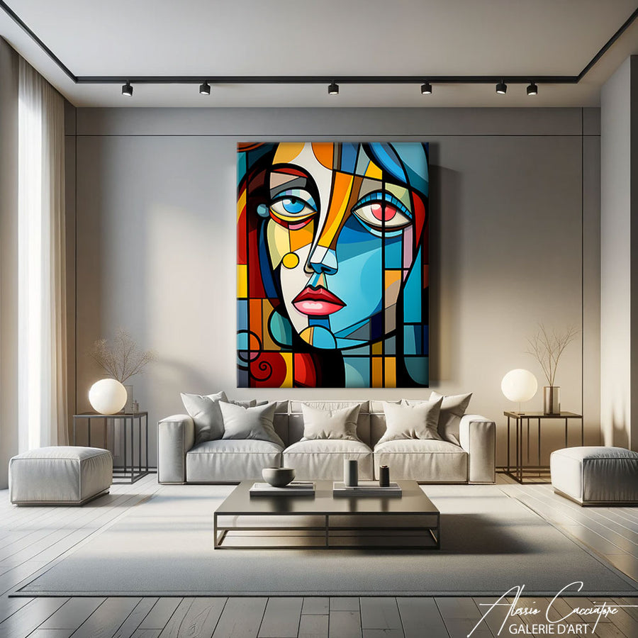 tableau cubiste femme – mise en situation